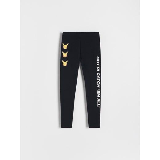 Reserved - Legginsy z aplikacją Pokemon - czarny ze sklepu Reserved w kategorii Spodnie dziewczęce - zdjęcie 184597789