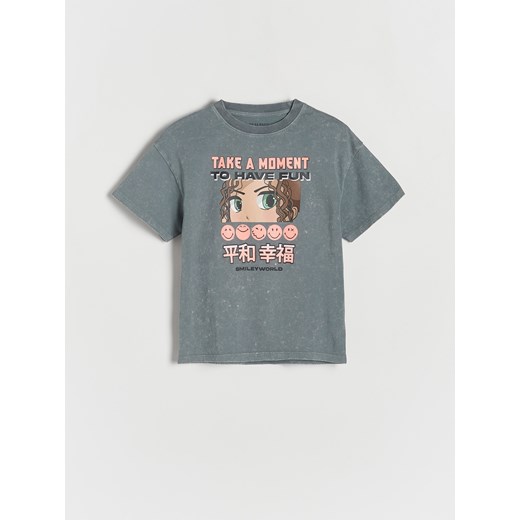 Reserved - T-shirt SmileyWorld® - lawendowy ze sklepu Reserved w kategorii T-shirty chłopięce - zdjęcie 184597887