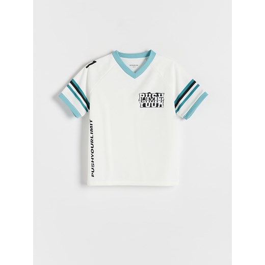 Reserved - T-shirt oversize z nadrukiem - biały Reserved 134 (8 lat) Reserved okazja