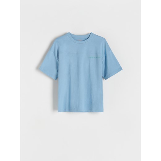 Reserved - Bawełniany t-shirt oversize - niebieski ze sklepu Reserved w kategorii T-shirty chłopięce - zdjęcie 184598939