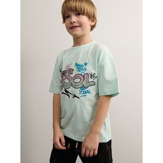 Reserved - T-shirt oversize - jasnoniebieski ze sklepu Reserved w kategorii T-shirty chłopięce - zdjęcie 184599047
