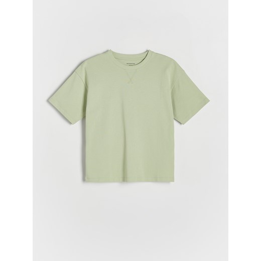 Reserved - Bawełniany t-shirt oversize - jasnozielony ze sklepu Reserved w kategorii T-shirty chłopięce - zdjęcie 184599077