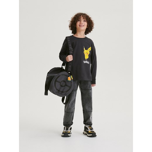 Reserved - Longsleeve oversize Pokémon - ciemnoszary ze sklepu Reserved w kategorii T-shirty chłopięce - zdjęcie 184599198