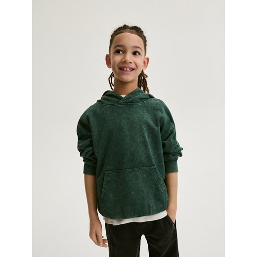 Reserved - Bluza oversize z efektem sprania - ciemny turkus ze sklepu Reserved w kategorii Bluzy dziewczęce - zdjęcie 184599257