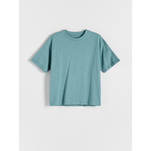 Reserved - T-shirt oversize z nadrukiem - morski ze sklepu Reserved w kategorii T-shirty chłopięce - zdjęcie 184599329