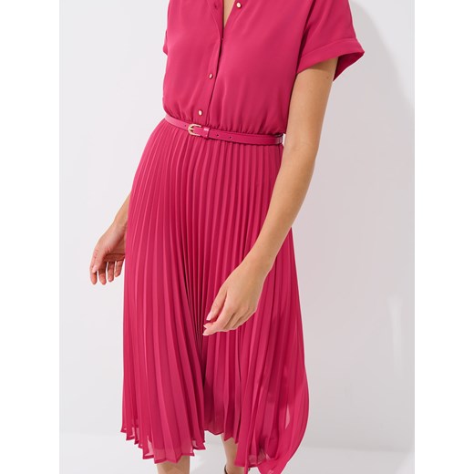 Mohito - Koszulowa różowa sukienka midi - różowy Mohito 34 Mohito
