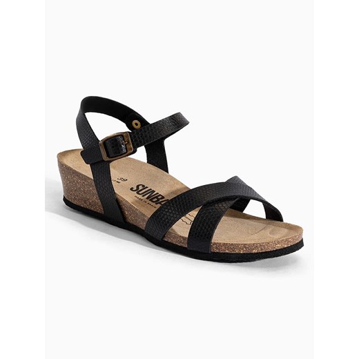 Sunbay Sandały &quot;Lecheria&quot; w kolorze czarnym na koturnie Sunbay 40 wyprzedaż Limango Polska