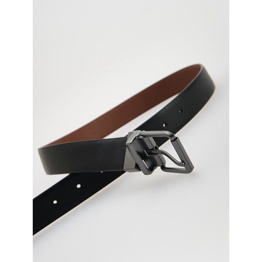 Reserved - Pasek ze skórą - czarny Reserved 9-13 lat Reserved