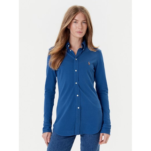 Polo Ralph Lauren Koszula 211924258024 Niebieski Slim Fit ze sklepu MODIVO w kategorii Koszule damskie - zdjęcie 184605117