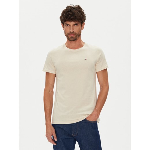 Tommy Jeans T-Shirt DM0DM04411 Beżowy Slim Fit ze sklepu MODIVO w kategorii T-shirty męskie - zdjęcie 184605165