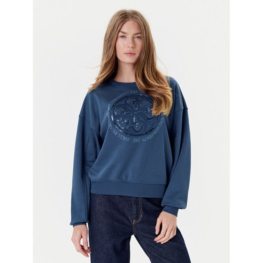 Guess Bluza W5YQ07 KB681 Granatowy Regular Fit ze sklepu MODIVO w kategorii Bluzy damskie - zdjęcie 184605195