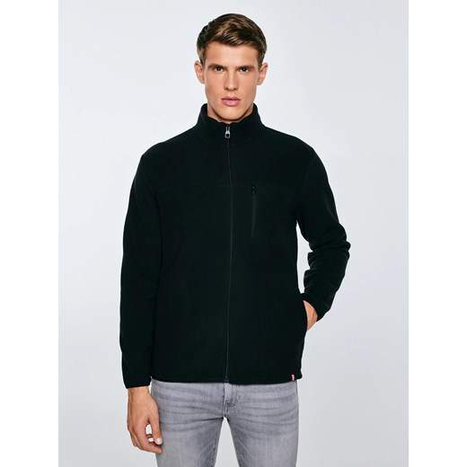 Bluza męska polarowa rozpinana czarna Malkom 906 ze sklepu Big Star w kategorii Bluzy męskie - zdjęcie 184606146