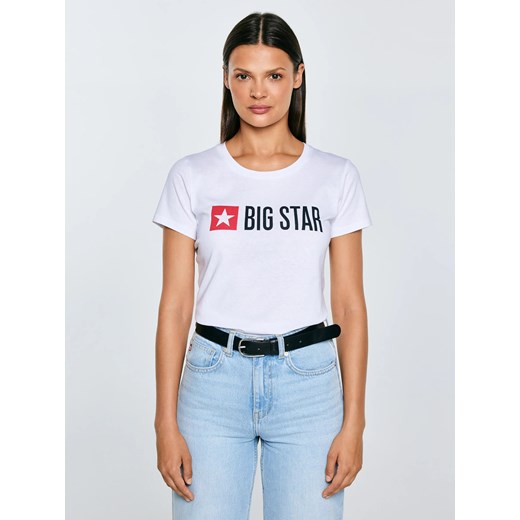 Koszulka damska z logo biała Risma 101 ze sklepu Big Star w kategorii Bluzki damskie - zdjęcie 184606197