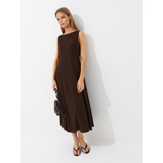 Mohito - Czekoladowa sukienka maxi - ciemno brązowy Mohito S Mohito
