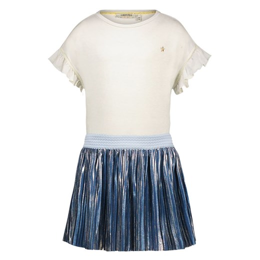 Like Flo Sukienka &quot;Maud&quot; w kolorze niebiesko-kremowym Like Flo 164 promocyjna cena Limango Polska