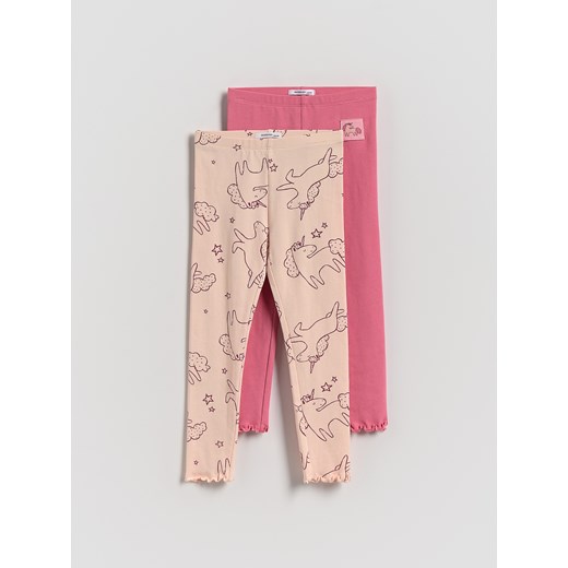 Reserved - Bawełniane legginsy 2 pack - wielobarwny ze sklepu Reserved w kategorii Spodnie dziewczęce - zdjęcie 184607455