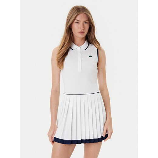 Lacoste Sukienka tenisowa EF8582 Biały Slim Fit ze sklepu MODIVO w kategorii Sukienki - zdjęcie 184608128