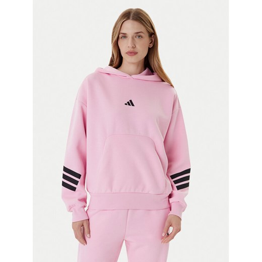 adidas Bluza Future Icons 3-Stripes JE0183 Różowy Loose Fit ze sklepu MODIVO w kategorii Bluzy damskie - zdjęcie 184608148
