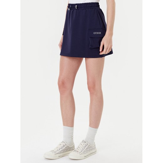 Guess Spódnica mini V5YD04 KCX42 Granatowy Regular Fit ze sklepu MODIVO w kategorii Spódnice - zdjęcie 184608279