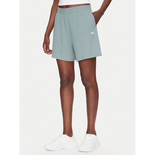 Puma Szorty sportowe ESS Elevated 5" 685026 Zielony Regular Fit ze sklepu MODIVO w kategorii Szorty - zdjęcie 184608296
