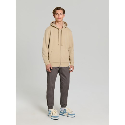 Sinsay - Rozpinana bluza z kapturem i kieszeniami - beżowy Sinsay XL Sinsay