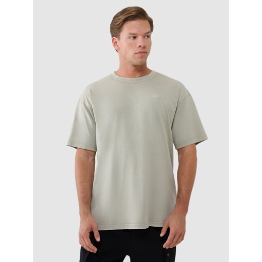 Męski tshirt oversize 4F 4FWSS25TTSHM1961 - oliwkowy ze sklepu Sportstylestory.com w kategorii T-shirty męskie - zdjęcie 184610808
