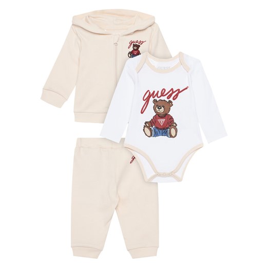 Guess Komplet dziecięcy H5YW12 KA6W4 Beżowy Regular Fit ze sklepu MODIVO w kategorii Odzież dla niemowląt - zdjęcie 184615087
