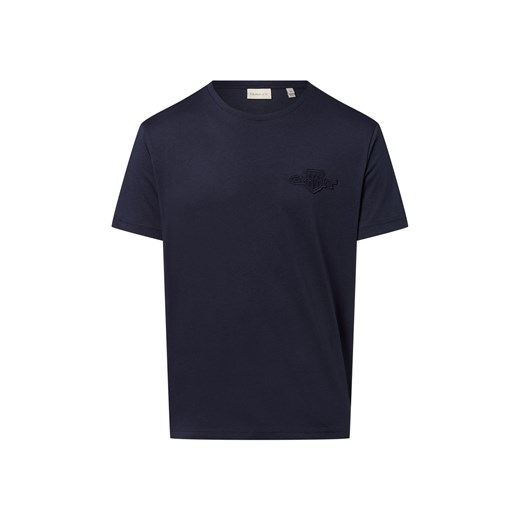 Gant Koszulka męska Mężczyźni Bawełna granatowy jednolity ze sklepu vangraaf w kategorii T-shirty męskie - zdjęcie 184615498