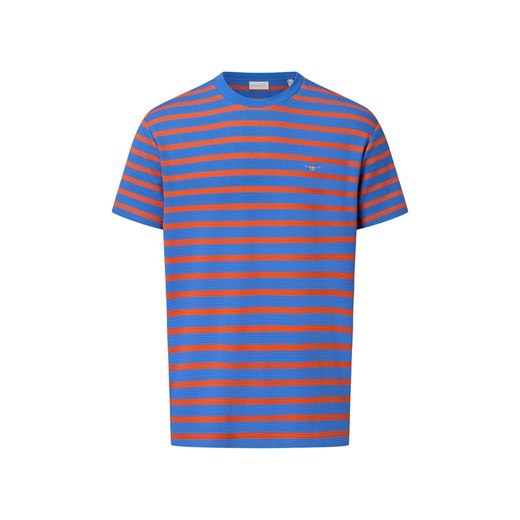 Gant Koszulka męska Mężczyźni Bawełna niebieski w paski ze sklepu vangraaf w kategorii T-shirty męskie - zdjęcie 184615499