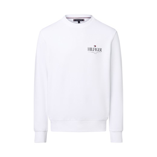 Tommy Hilfiger Bluza męska Mężczyźni Materiał dresowy biały jednolity ze sklepu vangraaf w kategorii Bluzy męskie - zdjęcie 184615505