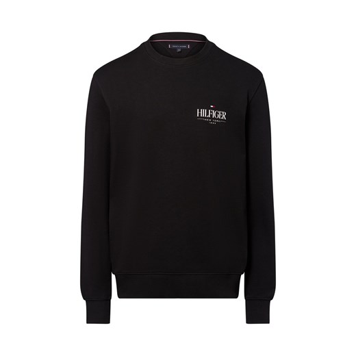 Tommy Hilfiger Bluza męska Mężczyźni Materiał dresowy czarny jednolity ze sklepu vangraaf w kategorii Bluzy męskie - zdjęcie 184615506