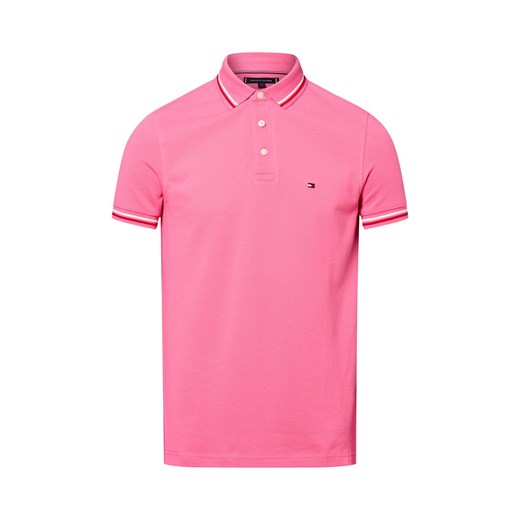 Tommy Hilfiger Męska koszulka polo Mężczyźni Bawełna fuksja jednolity ze sklepu vangraaf w kategorii T-shirty męskie - zdjęcie 184615507