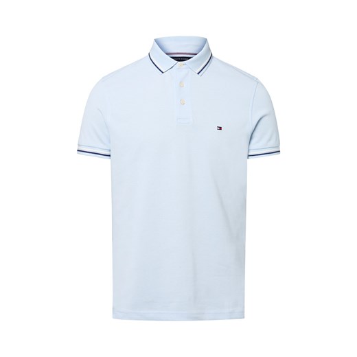 Tommy Hilfiger Męska koszulka polo Mężczyźni Bawełna jasnoniebieski jednolity ze sklepu vangraaf w kategorii T-shirty męskie - zdjęcie 184615508