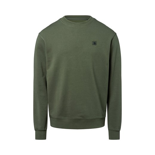 Scotch & Soda Bluza męska Mężczyźni Bawełna oliwkowy jednolity ze sklepu vangraaf w kategorii Bluzy męskie - zdjęcie 184615515