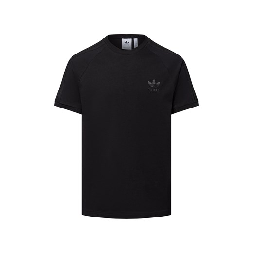 adidas Originals Koszulka męska - koszulka z 3 paskami Mężczyźni Bawełna czarny jednolity ze sklepu vangraaf w kategorii T-shirty męskie - zdjęcie 184615517