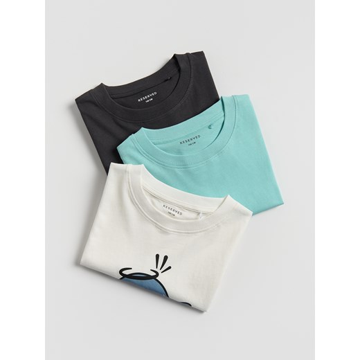 Reserved - Bawełniany t-shirt 3 pack - ciemnoszary ze sklepu Reserved w kategorii T-shirty chłopięce - zdjęcie 184616068