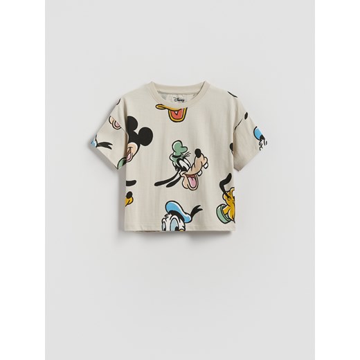 Reserved - Bawełniany t-shirt Mickey Mouse - jasnoszary ze sklepu Reserved w kategorii T-shirty chłopięce - zdjęcie 184616085