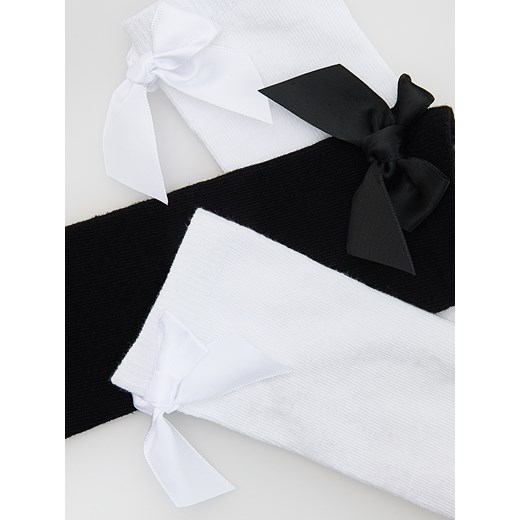 Reserved - Podkolanówki z kokardką 3 pack - biały Reserved 37/39 Reserved