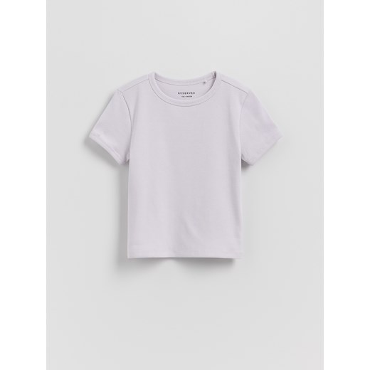 Reserved - Bawełniany t-shirt - lawendowy ze sklepu Reserved w kategorii Bluzki dziewczęce - zdjęcie 184616179