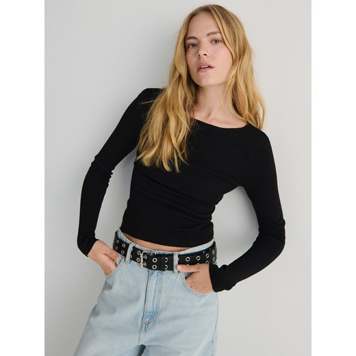 Reserved - Sweter z wiskozy - czarny ze sklepu Reserved w kategorii Swetry damskie - zdjęcie 184616399