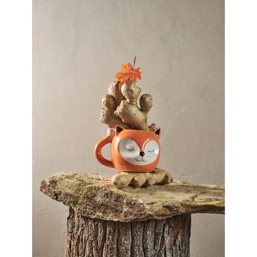 Sinsay - Ceramiczny kubek z uchem w kształcie lisa - pomarańczowy Sinsay One Size Sinsay