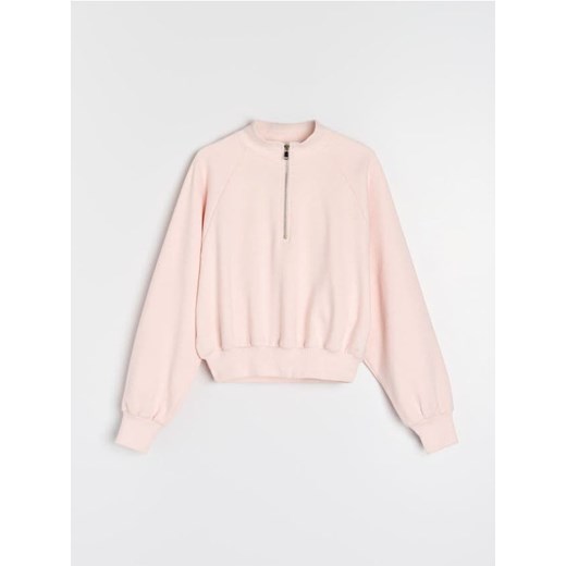 Sinsay - Krótka bluza ze stójką - różowy ze sklepu Sinsay w kategorii Bluzy damskie - zdjęcie 184616938