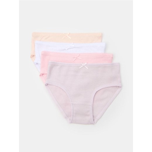 Sinsay - Majtki z prążkowanej dzianiny 4 pack - wielobarwny ze sklepu Sinsay w kategorii Majtki dziecięce - zdjęcie 184616976
