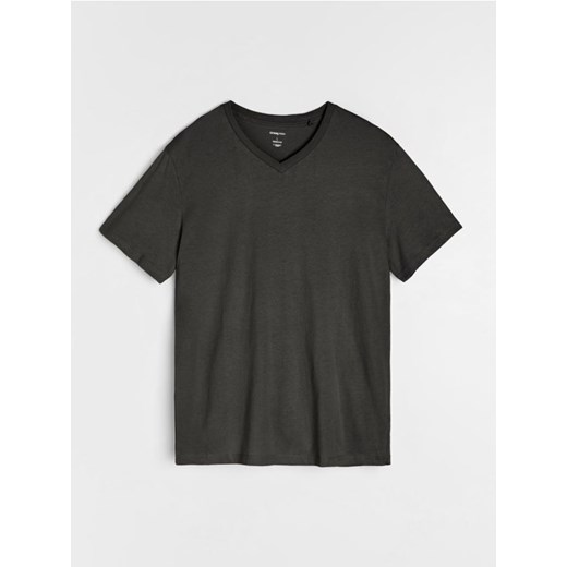 Sinsay - Koszulka basic z dekoltem w serek - zielony Sinsay 3XL Sinsay