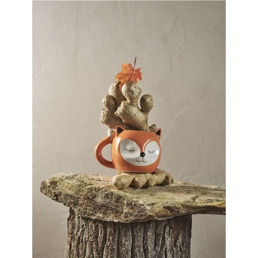 Sinsay - Ceramiczny kubek z uchem w kształcie lisa - pomarańczowy ze sklepu Sinsay w kategorii Kubki - zdjęcie 184617005