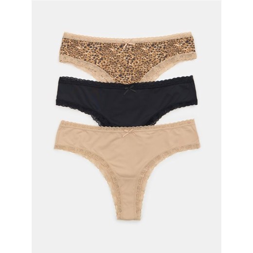 Sinsay - Stringi typu tanga 3 pack - wielobarwny ze sklepu Sinsay w kategorii Majtki damskie - zdjęcie 184617008