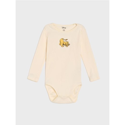 Sinsay - Body z prążkowanej dzianiny The Lion King - kremowy ze sklepu Sinsay w kategorii Odzież dla niemowląt - zdjęcie 184617038