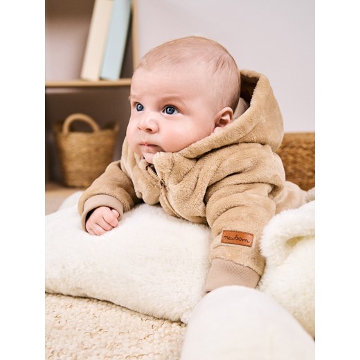 Sinsay - Pluszowy kombinezon z kapturem - beżowy Sinsay 68/74 Sinsay