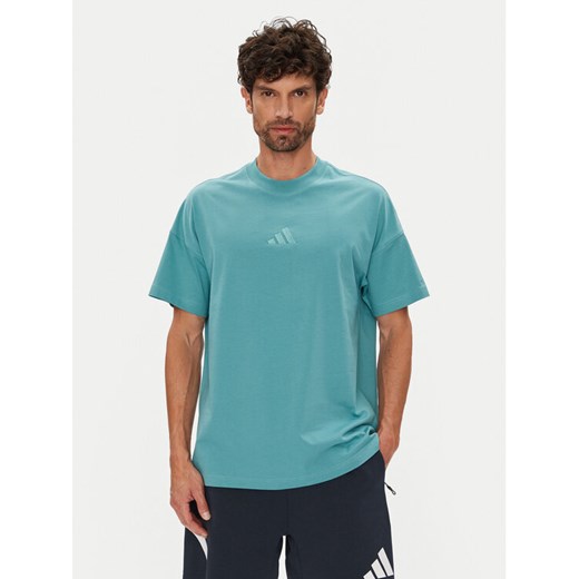adidas T-Shirt ALL SZN JX5085 Turkusowy Loose Fit ze sklepu MODIVO w kategorii T-shirty męskie - zdjęcie 184623246