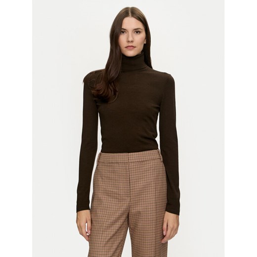 Tommy Hilfiger Golf WW0WW43098 Brązowy Slim Fit ze sklepu MODIVO w kategorii Swetry damskie - zdjęcie 184623279